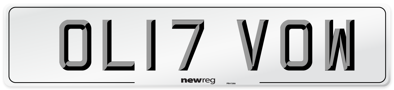 OL17 VOW Number Plate from New Reg